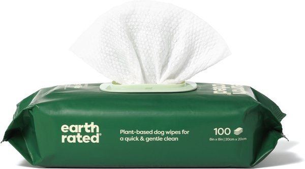 Earth Rated Dog Wipes, Thick Plant Based Grooming Wipes, Unscented, 100 Count slide 1 of 7