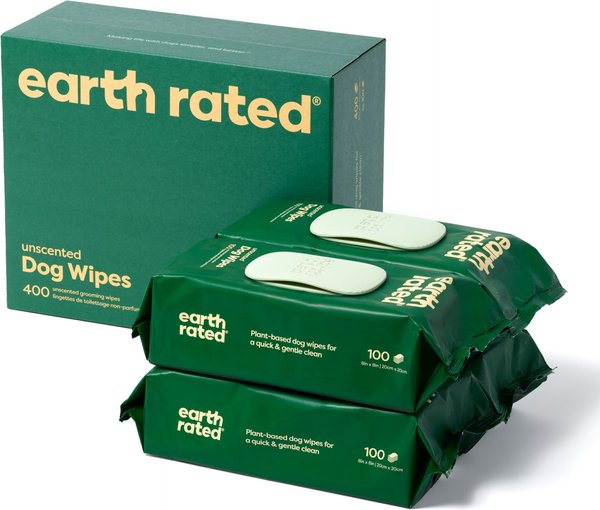 Earth Rated Dog Wipes, Thick Plant Based Grooming Wipes, Unscented, 400 Count slide 1 of 10