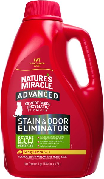 Advanced Cat Enzymatic Stain Remover & Odor Eliminator Refill, Sunny Lemon, 128-oz bottle slide 1 of 10