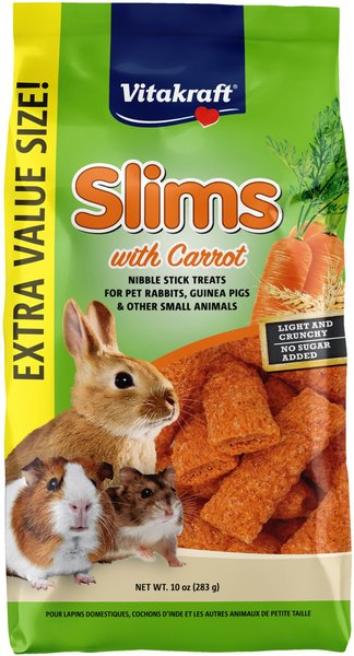 Vitakraft Slims Carrot Crispy Nibble Stick Small Animal Treats, 10-oz bag slide 1 of 3
