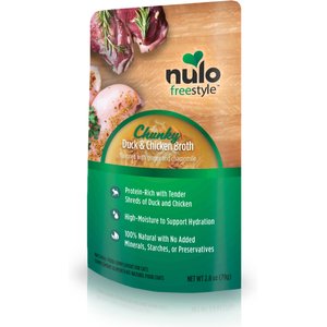 Nulo FreeStyle Chunky Duck & Chicken Broth Wet Cat Food, 2.8-oz pouch, case of 24