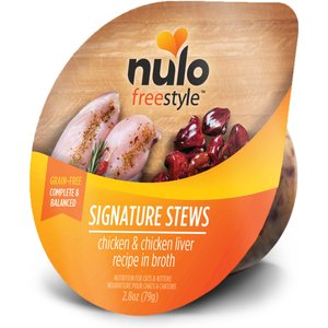 Nulo FreeStyle Chicken & Chicken Liver Stew Wet Cat Food, 2.8-oz pouch, case of 24