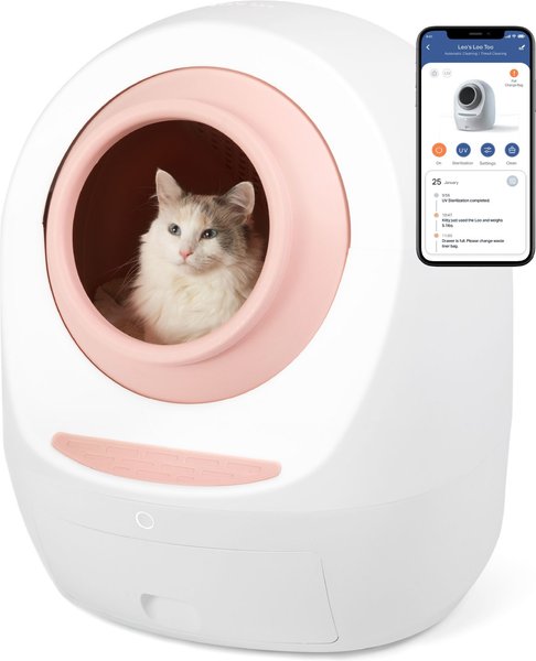 Smarty Pear Leo's Loo Too Wifi Enabled Cat Litter Box, Pretty Pink slide 1 of 10