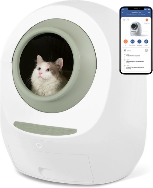 Smarty Pear Leo's Loo Too Wifi Enabled Cat Litter Box, Avocado Green slide 1 of 11