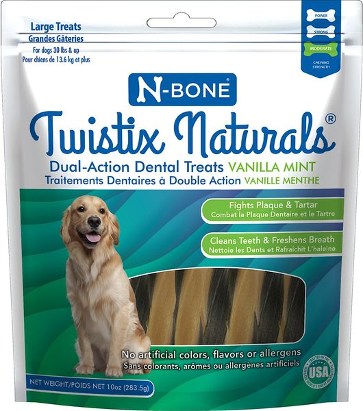 N-Bone Twistix Naturals Vanilla Mint Flavored Dental Dog Treats, Large slide 1 of 6
