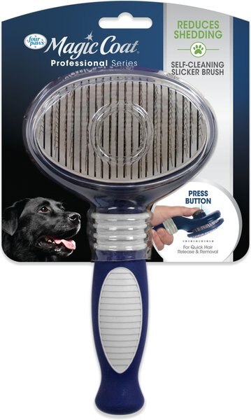 Four Paws Magic Coat Professional Series All-In-One Wet & Dry Dog Brush, Blue, Large slide 1 of 10