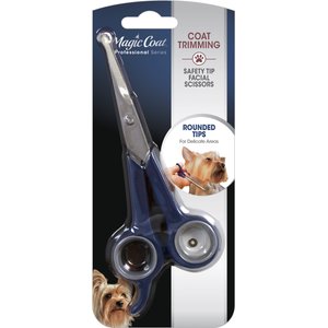 Four Paws Magic Coal Professional Series Ear & Eye Dog Scissors, Blue