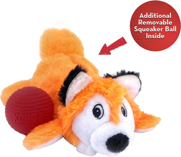 KONG Cozie Pocketz Fox Dog Toy, Orange, Small slide 1 of 4