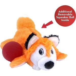 KONG Cozie Pocketz Fox Dog Toy, Orange, Medium