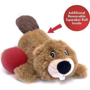 KONG Cozie Pocketz Beaver Dog Toy, Brown, Medium