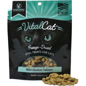 Vital Essentials Wild Alaskan Salmon Freeze-Dried Cat Treats, 1.1-oz bag