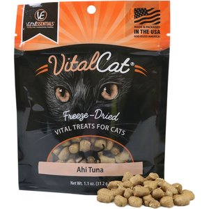 Vital Essentials Ahi Tuna Bites Freeze-Dried Raw Cat Treats, 1.1-oz bag