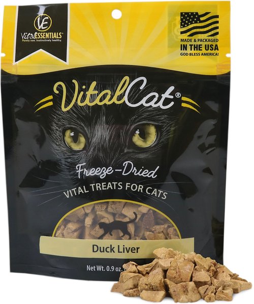 Vital Essentials Duck Liver Freeze-Dried Cat Treats, 0.9-oz bag slide 1 of 5
