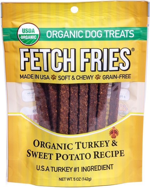 Fast Pet Food Fetch Fries Organic Turkey & Sweet Potato Grain-Free Dog Treats, 5-oz bag slide 1 of 3