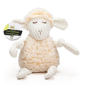 HuggleHounds HuggleFleece FlufferKnottie Louise the Lamb Dog Toy, Small