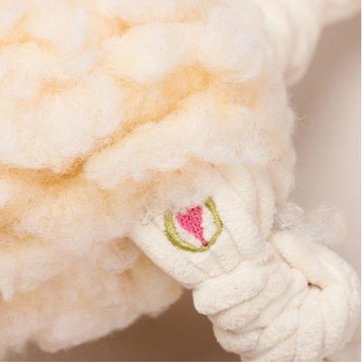Show full view: HuggleHounds HuggleFleece FlufferKnottie Louise the Lamb Dog Toy, Small slide 4 of 5