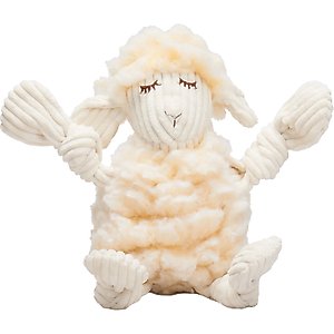 HuggleHounds HuggleFleece FlufferKnottie Louise the Lamb Dog Toy, Large