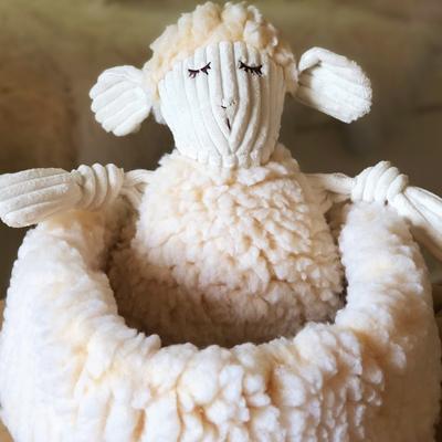Show full view: HuggleHounds HuggleFleece FlufferKnottie Louise the Lamb Dog Toy, Large slide 5 of 5