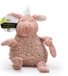 HuggleHounds HuggleFleece FlufferKnottie Penelope the Pig Dog Toy, Large
