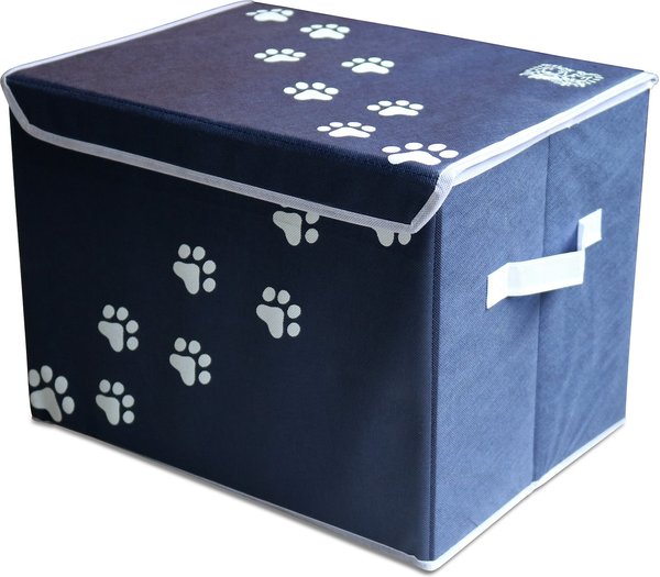 Feline Ruff Collapsible Dog & Cat Toy Storage Bin, Blue slide 1 of 7