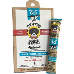 Brutus Broth Instant Bone Broth Beef Flavor Dry Dog Food Topper, 5 count