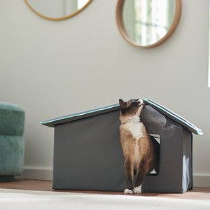 Frisco Extra Wide Heated Cat House, Gray
