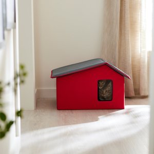 Frisco Extra Wide Heated Cat House, Red
