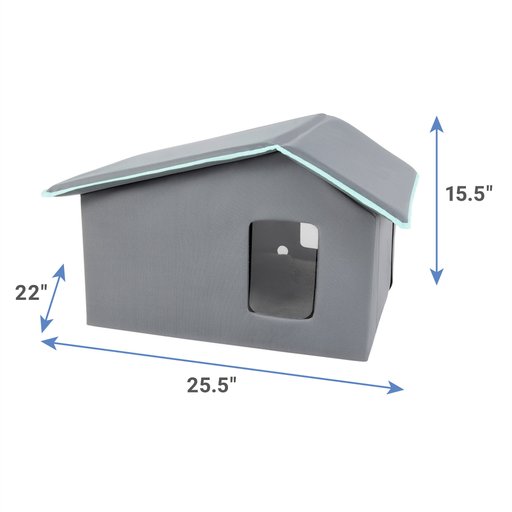 Frisco Extra Wide Indoor Unheated Cat House, Gray