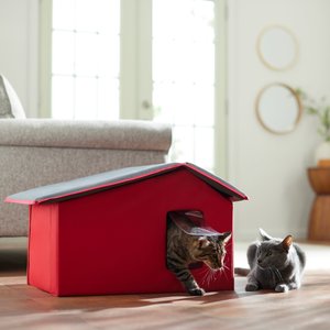 Frisco Extra Wide Indoor Unheated Cat House, Red