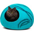 Meowfia Premium Felt Cave Cat Bed, Medium, Aquamarine
