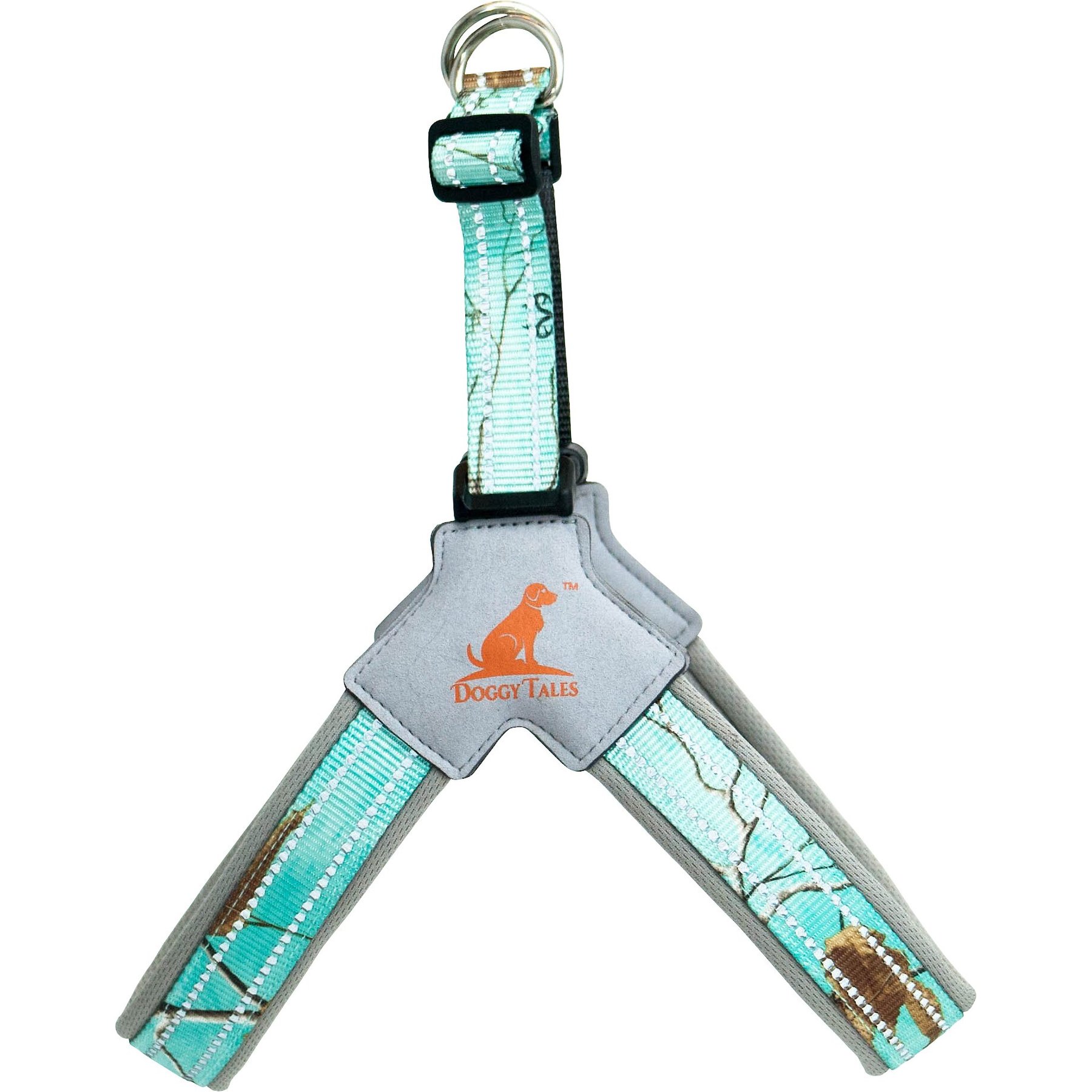 Doggy Tales Realtree Step In V Dog Harness, Sea Glass, Small