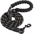Doggy Tales Braided Rope Dog Leash, 5-ft long, Black
