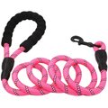Doggy Tales Braided Rope Dog Leash, 5-ft long, Pink