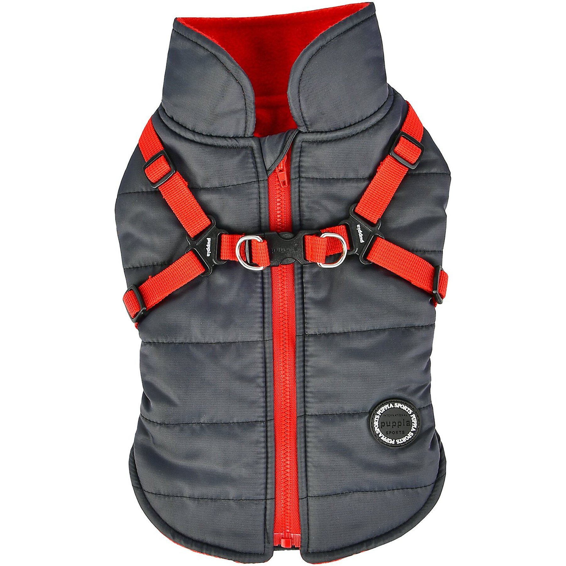 Puppia Mountaineer II Coat Dog Harness, Gray, Small: 14.2-in chest