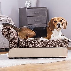 Moots Cleopatra Chaise Lounge Orthopedic Elevated Cat & Dog Bed with Removable Cover, Chocolate Brown, Medium slide 1 of 9