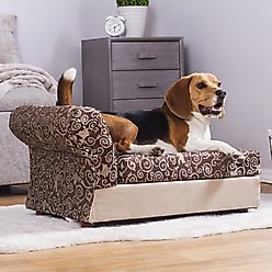 Moots Cleopatra Chaise Lounge Orthopedic Elevated Cat & Dog Bed with Removable Cover, Chocolate Brown, Medium slide 2 of 9