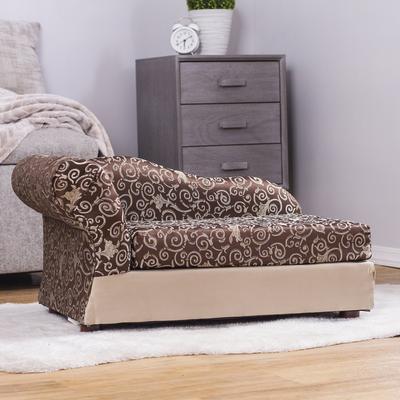 Show full view: Moots Cleopatra Chaise Lounge Orthopedic Elevated Cat & Dog Bed with Removable Cover, Chocolate Brown, Medium slide 4 of 14