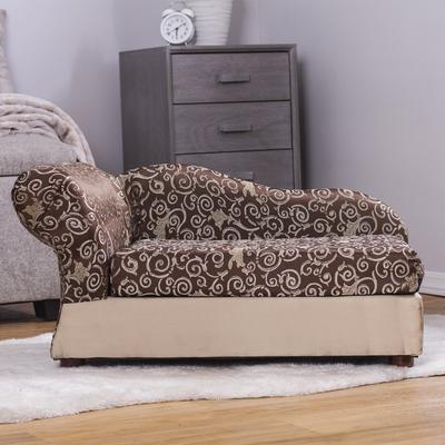 Show full view: Moots Cleopatra Chaise Lounge Orthopedic Elevated Cat & Dog Bed with Removable Cover, Chocolate Brown, Medium slide 5 of 14