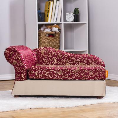 Show full view: Moots Cleopatra Chaise Lounge Orthopedic Elevated Cat & Dog Bed with Removable Cover, Burgundy Red, Medium slide 5 of 14
