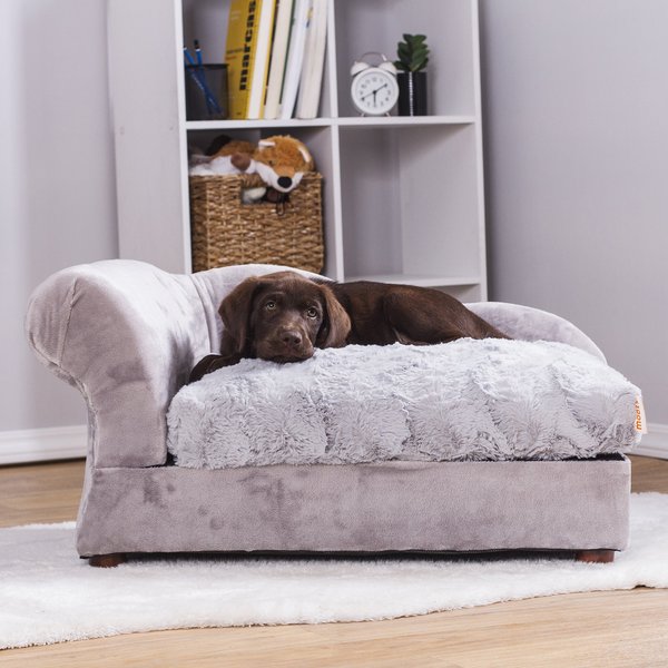 Moots Cleopatra Chaise Lounge Orthopedic Elevated Cat & Dog Bed w/ Removable Cover, Silver / Platinum, Medium slide 1 of 12