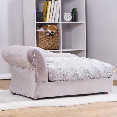 Show full view: Moots Cleopatra Chaise Lounge Orthopedic Elevated Cat & Dog Bed with Removable Cover, Silver / Platinum, Medium slide 3 of 13