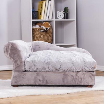 Show full view: Moots Cleopatra Chaise Lounge Orthopedic Elevated Cat & Dog Bed with Removable Cover, Silver / Platinum, Medium slide 4 of 13