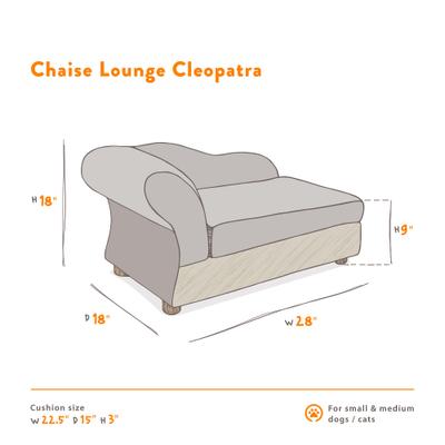 Show full view: Moots Cleopatra Chaise Lounge Orthopedic Elevated Cat & Dog Bed with Removable Cover, Silver / Platinum, Medium slide 5 of 13