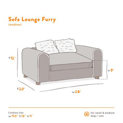 Show full view: Moots Furry Sofa Lounge Orthopedic Elevated Cat & Dog Bed with Removable Cover, Chocolate, Medium slide 4 of 13