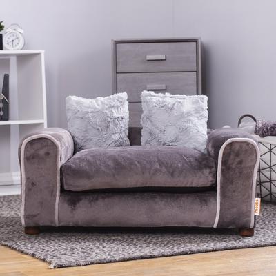 Show full view: Moots Furry Sofa Lounge Orthopedic Elevated Cat & Dog Bed with Removable Cover, Charcoal, Medium slide 4 of 13