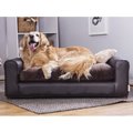 Moots Premium Leatherette Sofa Removable Cover Orthopedic Elevated Cat & Dog Bed, Espresso, Large