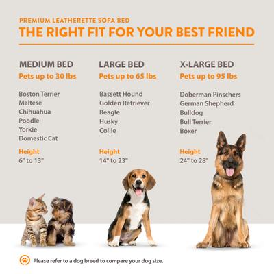 Show full view: Moots Premium Leatherette Sofa Removable Cover Orthopedic Elevated Cat & Dog Bed, Espresso, Medium slide 9 of 12