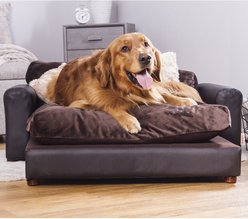 Moots Premium Leatherette Sofa Removable Cover Orthopedic Elevated Cat & Dog Bed, Espresso, X-Large slide 2 of 9