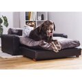 Moots Premium Leatherette Sofa Removable Cover Orthopedic Elevated Cat & Dog Bed, Black, X-Large
