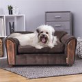 Moots VIP Microsuede Oak Couch Orthopedic Elevated Cat & Dog Bed with Removable Cover, Brown, Medium